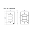 Conjunto Interruptor 4x2 | 3 Teclas Simples 10a 250v